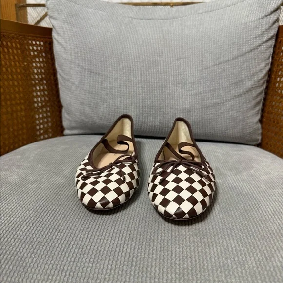 Loeffler Randall Leonie Chocolate/Cream Woven Ballet Flat - Picture 7 of 11